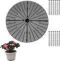 20.5 Inch Plant Pot Cover,Durable Cat & Dog Digging Stopper with Deep Stakes,Adjustable Soil Guard Grid for Indoor & Outdoor Flower Pots,Black Animal Protector