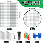 5 Pack Wire Plant Protector with Cover, 16"x12" Detachable Metal Plant Protectors Mesh, Garden Plant Protectors for Shrubs Flowers Vegetables to Keep Rabbit & Chicken Animals Out