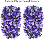 HyeFlora Bougainvillea Artificial Hanging Flowers Plants for Outdoors Decorations, 2pcs Fake Flowers Silk Bougainvillea Vines Realistic UV Resistant Faux Flowers for Planters Porch Patio Urn Yard, Mix