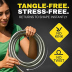 BIONIC STEEL 3Ft Short Garden Hose, 3 Ft x 5/8 In. Connector Hose for Reel, Leak Proof Connection, Heavy Duty, Non Kinking, Flexible, Hose Extension