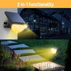GKGG Solar Lights Outdoor Waterproof IP65, Solar Powered 76 LED 3 Lighting Modes Solar Spot Lights Outdoor for Yard Garden Landscape Pathway (Warm White, 6 Pack)