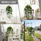 LOYWREE 32 Inch Fake Plants Artificial Plants Indoor Artificial Scindapsus Aureus Realistic Hanging Plants Potted Aesthetic Fake Pothos for Home Office Shelves Bedroom Bathroom Decor（White Pot）