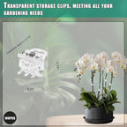 100pc Clear Orchid Clips – 0.79" Opening Clip Plant Clips for Climbing Plants, Plant Wall Clips, Flower & Garden Support Clips, Reusable Mini Plant Cages & Stakes for Patio, Lawn & Greenhouse