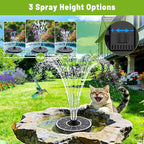 Solar Fountain with 3 Spray Height, Works in Shade, 3.5W Glass Solar Bird Bath Fountains with 2000mAh Battery and 4 Rotating Rods, 7 Nozzles, Outdoor Water Fountain Pump for Garden, Pool, Pond
