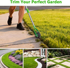 Edger Lawn Tool - 67 inch Wheel Rotary Lawn Edger with Adjustable Stainless Steel Handle, Grass Edge Trimmer for Sidewalks, Driveways & Landscaping (Green)