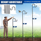 Bird Feeder Pole, 108" Shepherds Hooks for Outdoor with Anchor Base for Hanging Plants, 4/5 Inch Diameter Metal Shepherd Hook Hanger Stick for Hanging Bird Feeders, Wind Chimes