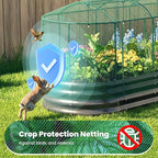 Quictent Galvanized Raised Garden Bed Kit with Self Watering System and Mesh Cover, Large Oval Metal Outdoor Planter Garden Boxes for Vegetables Herbs Flowers, 8x3x1Ft