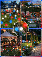 Upgraded 8 Pack Red White and Blue Solar Firefly Lights, 4th of July Solar Lights Patriotic Garden Lights Waterproof for 250th Anniversary National Day, Independence Day, Yard, Patio, Lawn Decorations