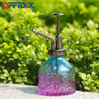 OFFIDIX Glass Plant Mister Spray Bottle, Mini Vintage Spritzer, Indoor/Outdoor Watering Can with Bronze Plastic Top Pump