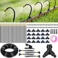 100Ft 360° Adjustable Drip Irrigation System Kit, 1/4 Inch PE Tubing with 20 Bendable Nozzles, Automatic Garden Watering System for Greenhouse, Lawn, Raised Bed, Flower Bed