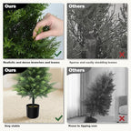 Joyooss Artificial Topiary Cedar Tree,4FT Faux Outdoor Plants Front Porch Decor 2 Set Evergreen Shrubs Fake Plant Artificial Bushes Cypress Trees with Flowerpot for Home Living Room Front Door Decor