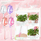 8 Pcs Self Watering Globes Tulips Bulbs Automatic Plant Watering Devices Plastic Plant Self Waterer Insert Spikes for Indoor Outdoor Garden Decoration
