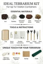 DIY Terrarium Kit with 13 Items Soil Pebbles Sphagnum Moss Activated Carbon Burlap Peat Moss Terrarium Tools Indoor Garden Make Your Own Terrarium