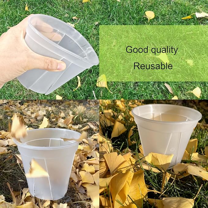 Large Clear Nursery pots for Plants with Saucers,10 pcs 9.5/8.3/7/6/5 inch Thick Plastic Nursery pots for Plants with Drainage Holes for Monstera,Aroid