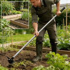 BARAYSTUS Weed Puller 61" Adjustable Long Handle, 2-in-1 Weed Rake & Crack Weeder with Detachable Head, Stainless Steel Weeding Tool for Lawn, Yard, Garden & Sidewalk Cracks, Weed Remover