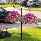 INXUGAO 3 Bundles Artificial Fake Flowers for Outdoors with Hanging Baskets Faux Hanging Flowers Plants for Outdoor Planters UV Resistant Silk Flowers for Outside Spring Home Front Porch Garden Décor