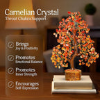 YATSKIA Carnelian Crystal Gem Tree, Stone Tree, Wealth Stones and Crystals, Crystal Tree for Positive Energy, Home Decor Gifts Money Tree Feng Shui