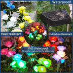 TONULAX Solar Garden Lights - Upgraded Outdoor Light, 7-Color Changing Rose Lights for Yard,Garden Decoration, Enlarged Solar Panel, More Realistic Rose Flower (2 Packs)