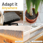 Petfolio 18 Pack Scat Mat for Cats - 8 x 6 Inch Cat Deterrent Mat with 1 Inch Spikes is A Great Cat Repellent Indoor & Outdoor to Keep Cats Away. Includes 6 Garden Staples & 10 Zip Ties (Grey)