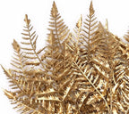 PASYOU Artificial Plants, Golden Fake Flowers Decoration for Christmas Plastic Boston Grass Faux DIY Crafts Indoor Outdoor Home Décor Garden Party Room Bedroom Wedding Table Centerpiece, Gold 2 Pack