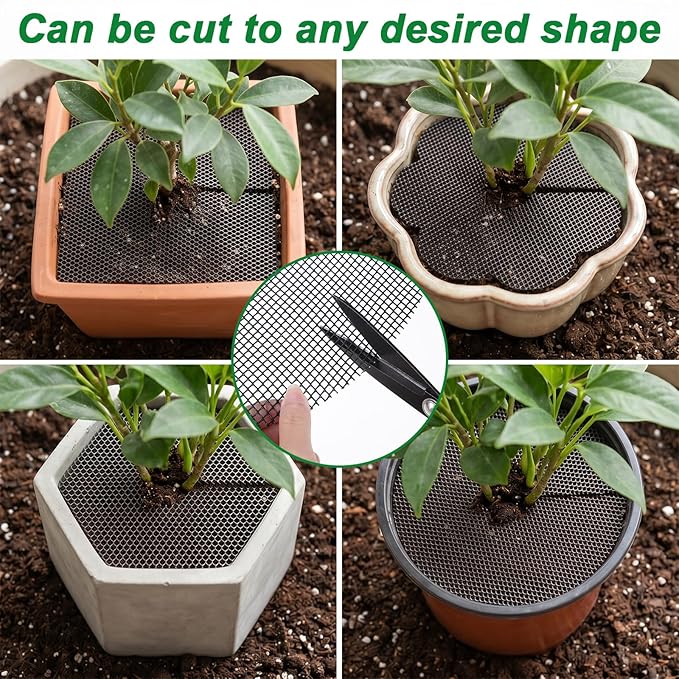 6 Pcs Plant Pot Cover Cuttable Plant Protector from Cats Indoor Dig-Free Plants Pot Soil Guard Flower Pots Grid Guard for Outdoor Garden Balcony