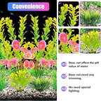 AQUANEAT Artificial Fish Tank Plants, Plastic Aquarium Decorations, Yellow Accessories, 10pcs