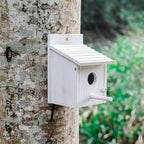 NATUREYLWL Wooden Bird House for Outside with Perch - Weatherproof Hanging Birdhouse for Finches, Bluebirds, Cardinals - Outdoor Garden Birdhouse with Easy Clean Design