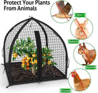Plant Protectors | 22x22x22in Fruit Safety Support | with Stakes Zipper Plant Protection from Animals | for Flower Vegetables Chicken Bird Squirrel Rabbit Prevention Outdoor Balcony Yard Garden