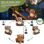 Garden Statues Owl with Solar LED Lantern, Resin Solar Garden Decor for Outside, Yard Decorations Outdoor for Patio, Porch, Balcony, Lawn Ornaments, House Warming Birthday Gifts for Mom Women Grandma