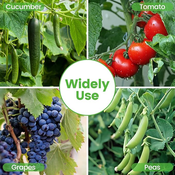 Foldable Cucumber Trellis - 3 Pack, 48" L x 34" W A-Frame Trellis, Climbing Plants Support Raised Bed Trellis, with Twist Ties & Plant Bags for Outdoor Yards Gardens
