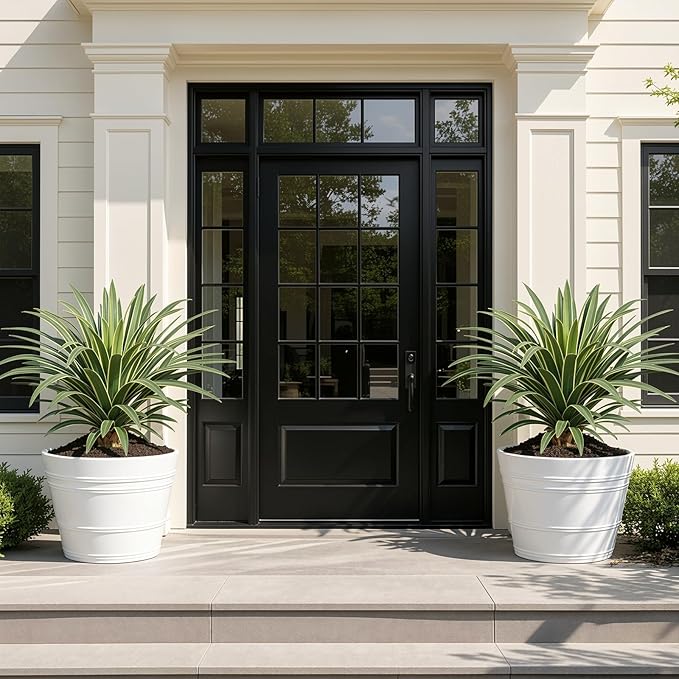 Artificial Agave Plant 27.55Inch UV Resistant Faux Agave Plant Outdoor Large Fake Plants Indoor Realistic Artificial Plants Without Pot for Outdoor Patio Garden Indoor Home Decor (2 Packs)
