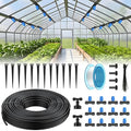 Pawfly 50ft Mist Drip Irrigation Kit - Quick-Connect Drip Irrigation System with 1/4" Tubing, Adjustable Misting Nozzles & Drip Irrigation Parts for Greenhouse, Lawn, Patio and Raised Beds