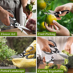 2 Pcs Garden Shears Flower Scissors, Multifunctional Gardening Floral Pruning Shears, Premium Thickened Stainless Steel Floral Scissors for Flower Bar Supplies, Fruits, Plant, Potted Landscapes