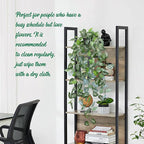 LOYWREE 39-in Long Fake Hanging Plant with Pot Faux Pothos Artificial Potted Plants Small Faux Ivy Vine Plant for Indoor Outdoor Aesthetic Office Living Room Shelf Decor (Black Pot)