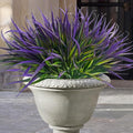 Uieke 6 Bundles Artificial Outdoor Plants UV Resistant Fake Grass Plants Faux Plastic Plants Greenery Shrubs for Home Garden Pathway Window Box Front Porch Spring Summer Decor, Purple