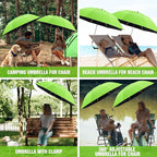 2 PACK Beach Umbrella with Clamp, 360 ° Adjustable Umbrellas for Chair, UPF50+ Umbrella for Beach Chair, Patio Chair, Wheelchair, Camping Chair, Golf Carts (Chair Not Included)