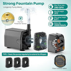 Biling 20W Solar Fountain Pump, 320 GPH Solar Pond Fountain Adjustable Flow, Dry-run Protection, 6.6 FT Tubing for Outdoor Garden Small Pond