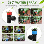 Drip Irrigation System,106FT Automatic Garden Watering System with 1/2" & 1/4" Fast-Lock Tubing Adjustable Nozzles & Sprinklers,Quick-Connect Drip Irrigation System Kit for Garden,Lawn,Potted Plants