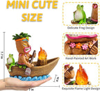 Solar Tiki Outdoor Statues: Funny Tiki Bar Decor with Solar Light Outside Decoration for Lawn Yard Patio Garden Gifts for Housewarming (Boating)
