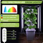 Carpathen Hydroponic Tower Growing System - Indoor Vertical Gardening System with Grow Lights for 30 Plants - Complete Kit with Timer, PH+TDS Meter, and Water Level Gauge - Indoor Herb Garden
