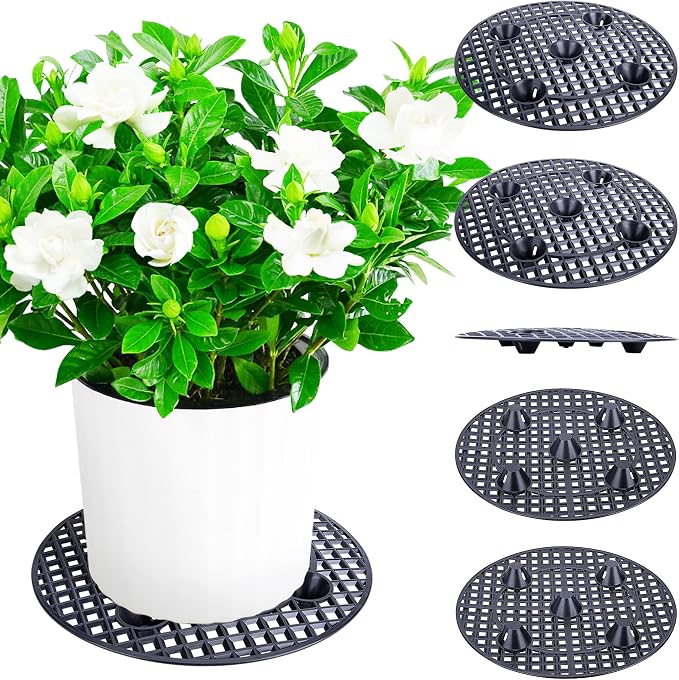 6 PCS Plant Level Pot Elevator, Plant Stands, 12inch Plant Pot Saucer for Prevent Rot and Damage on Patio & Deck (30cm-6pcs, Black)