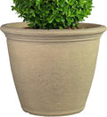 Sunnydaze 20-Inch Anjelica Large Plastic Pot for Plants - Outdoor Double-Walled Large Plastic Planter with Drillable Drainage Holes- Beige