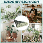 LDHHYH 100 Pack 12 Inch Green Floral Water Tubes, Plastic Fresh Flower Water Tubes with Rubber Caps, Floral Water Picks for Flower Arrangements Supplies