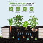 G GOOD GAIN Raised Garden Beds - 8x2x1ft Galvanized Planter Boxes Kit with Protective Tape & Gloves & Tools | Oval Metal Outdoor Raised Bed for Gardening Vegetables, Fruits, Flowers, Herbs, White