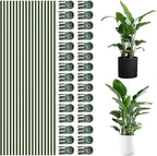 50Pcs Plant Stake Clip Set Green, Plant Sticks Supplies Support Tall, Useful Support Clips, Fine Workmanship Allow Bending Suitable for Various Plant Pots Indoors and Outdoors
