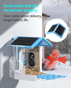 isYoung Smart Bird Feeder with Camera, 2.5K QHD Resolution, AI Identify 16000+ Birds, AI Auto-Capture & Motion Detection, IP65 Water-Resistant, 5W Solar Powered, Best Gift for Bird Lovers（Blue）