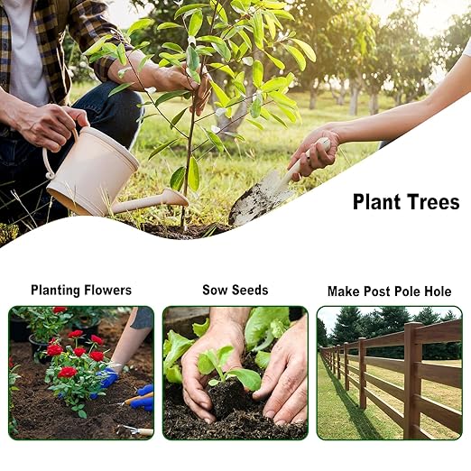 Heavy-Duty Manual Garden Auger Drill Bit - 6" x 38" Plant/Fence Hole Digger for Bulbs, Trees, Seedlings, Umbrellas & More - Eco-Friendly Hand-Powered Spiral Planter
