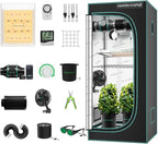 MARS HYDRO 2x2 Grow Tent Kit Complete System with 10 Speed Fan,100W Upgraded TS600 LED Dimmable Grow Light,24"x24"x55" 1680D High Reflective Mylar Grow Tent,4 inch Smart WiFi Control Ventilation Kit