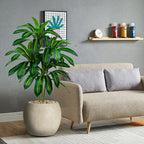 Artificial Dracaena Tree-4FT Fake Plants with White Planter-Artificial Plants Indoor Floor Plant in Pot-Tropical Fake Yucca Potted Tree for Home Office Living Room Decor