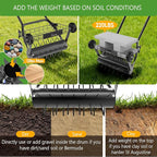 Lawn Aerator Tool, Heavy Duty Manual Lawn Aerators with Dual Weight Up to 100 lbs, Yard Aerator Lawn Tool with 39 Spikes, Grass Aerator for Lawn Care